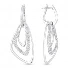 0.70 ct Round Cut Diamond Pave Dangling / Drop Stack Earrings in 14k White Gold 0.70 ct Round Cut Diamond Pave Dangling / Drop Stack Earrings in 14k White Gold