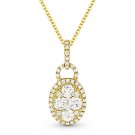 0.67 ct Round Cut Diamond Pave Oval 18k Yellow Gold Pendant & 14k Chain Necklace 0.67 ct Round Cut Diamond Pave Oval 18k Yellow Gold Pendant & 14k Chain Necklace
