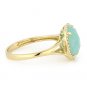 2.81 ct Oval Cut Amazonite Diamond Halo Right-Hand Cocktail Ring 14k Yellow Gold