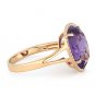 3.87ct Checkerboard Amethyst Round Diamond Halo Right-Hand Ring in 14k Rose Gold