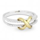 0.13 ct Diamond Infinity Charm Right-Hand Ring in Two-Tone 14k White Yellow Gold 0.13 ct Diamond Infinity Charm Right-Hand Ring in Two-Tone 14k White Yellow Gold