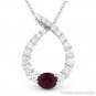 0.91ct Ruby Diamond Water Drop Charm 18k White Gold Journey Pendant 14k Necklace