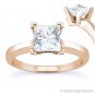1.00 ct Square Brilliant Cut Moissanite 14k Rose Gold Solitaire Engagement Ring