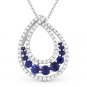 1.30 ct Princess & Round Cut Emerald & Diamond Pave Drop 18k White Gold Earrings