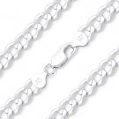 Cuban Curb .925 Sterling Silver w/ Rhodium Men's 7mm Link Italian Chain Necklace Cuban Curb .925 Sterling Silver w/ Rhodium Men's 7mm Link Italian Chain Necklace
