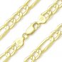Figaro Figaroa Sterling Silver 14k Yellow Gold 8.3mm Link Italian Chain Necklace