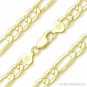 Figaro Figaroa Sterling Silver 14k Yellow Gold 8.3mm Link Italian Chain Necklace