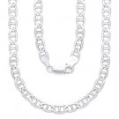 Marina Mariner Italy .925 Sterling Silver Rhodium 5.3mm Link Chain Pave Necklace Marina Mariner Italy .925 Sterling Silver Rhodium 5.3mm Link Chain Pave Necklace