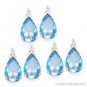 Pear-Shape Cubic Zirconia CZ Faux Blue Topaz .925 Sterling Silver Stud Earrings