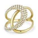 0.55 ct Round Cut Diamond Right-Hand 14k Yellow Gold Overlap Loop Fashion Ring 0.55 ct Round Cut Diamond Right-Hand 14k Yellow Gold Overlap Loop Fashion Ring