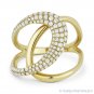 0.55 ct Round Cut Diamond Right-Hand 14k Yellow Gold Overlap Loop Fashion Ring