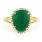 2.74ct Checkerboard Green Agate Round Diamond Halo Cocktail Ring 14k Yellow Gold 2.74ct Checkerboard Green Agate Round Diamond Halo Cocktail Ring 14k Yellow Gold