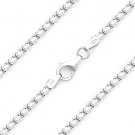 Solid .925 Italy Sterling Silver Mens Round Box 3mm Link Italian Chain Necklace Solid .925 Italy Sterling Silver Mens Round Box 3mm Link Italian Chain Necklace