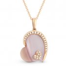 2.02 ct Mother-of-Pearl Diamond Sideways Heart Necklace Pendant in 14k Rose Gold 2.02 ct Mother-of-Pearl Diamond Sideways Heart Necklace Pendant in 14k Rose Gold