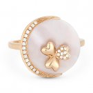 2.06 ct Mother-of-Pearl Diamond Right-Hand Circle Cocktail Ring in 14k Rose Gold