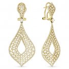 2.81 ct Round Cut Diamond Pave & Cluster 14k Yellow Gold Dangling Drop Earrings 2.81 ct Round Cut Diamond Pave & Cluster 14k Yellow Gold Dangling Drop Earrings
