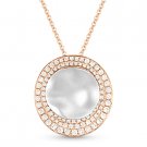 0.51 ct Round Cut Diamond Pendant & Chain Necklace 2-Tone 14k Rose & White Gold 0.51 ct Round Cut Diamond Pendant & Chain Necklace 2-Tone 14k Rose & White Gold
