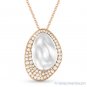 0.42 ct Round Cut Diamond Pendant & Chain Necklace 2-Tone 14k Rose & White Gold