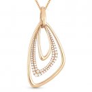 0.53ct Round Cut Diamond Micro-Pave Drop Charm 14k Rose Gold Necklace Pendant 0.53ct Round Cut Diamond Micro-Pave Drop Charm 14k Rose Gold Necklace Pendant