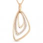 0.53ct Round Cut Diamond Micro-Pave Drop Charm 14k Rose Gold Necklace Pendant