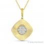 0.13 ct Round Cut Diamond Pave Pendant & Cable Chain Necklace in 14k Yellow Gold