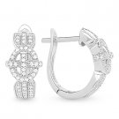 Cubic Zirconia CZ Crystal Micro-Pave 925 Sterling Silver Leverback Drop Earrings