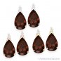 Red Pear-Shape & Round Cubic Zirconia Faux Garnet Sterling Silver Stud Earrings