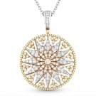 1.43 ct Round Diamond 14k Yellow White Rose Gold Circle Pendant & Chain Necklace 1.43 ct Round Diamond 14k Yellow White Rose Gold Circle Pendant & Chain Necklace
