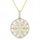 0.48ct Diamond Vintage-Style Pendant & Chain Necklace in 14k Yellow & White Gold