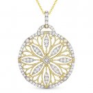 0.73ct Diamond Vintage-Style Pendant & Chain Necklace in 14k Yellow & White Gold