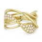 0.36 ct Round Cut Diamond Right-Hand 14k Yellow Gold Overlap Swirl Fashion Ring