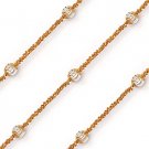 Italian Sterling Silver 14k Yellow Gold Bead & Popcorn Link Italy Chain Bracelet