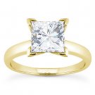 Square Forever Brilliant Moissanite Solitaire Engagement Ring in 14k Yellow Gold Square Forever Brilliant Moissanite Solitaire Engagement Ring in 14k Yellow Gold