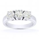 Forever Brilliant Round Cut Moissanite 3-Stone Engagement Ring in 14k White Gold Forever Brilliant Round Cut Moissanite 3-Stone Engagement Ring in 14k White Gold
