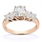 Round Cut Forever Brilliant Moissanite 5-Stone Engagement Ring in 14k Rose Gold Round Cut Forever Brilliant Moissanite 5-Stone Engagement Ring in 14k Rose Gold