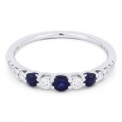 0.57ct Round Cut Sapphire & Diamond 18k White Gold Anniversary Ring Wedding Band 0.57ct Round Cut Sapphire & Diamond 18k White Gold Anniversary Ring Wedding Band