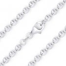 4mm Moon-Cut Ball Bead Link Chain Bracelet Italy .925 Sterling Silver w/ Rhodium 4mm Moon-Cut Ball Bead Link Chain Bracelet Italy .925 Sterling Silver w/ Rhodium