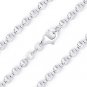 4mm Moon-Cut Ball Bead Link Chain Bracelet Italy .925 Sterling Silver w/ Rhodium