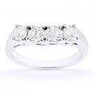 Round Cut Forever Brilliant Moissanite 14k White Gold Curved Wedding Ring Band Round Cut Forever Brilliant Moissanite 14k White Gold Curved Wedding Ring Band