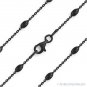 3mm Moon Cut & Anchor Link Sterling Silver Black Rhodium Italian Chain Necklace