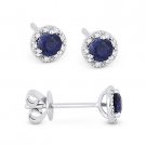 0.51 Lab Sapphire & Diamond 3-Prong Martini Baby Stud Earrings in 14k White Gold 0.51 Lab Sapphire & Diamond 3-Prong Martini Baby Stud Earrings in 14k White Gold