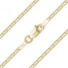 925 Sterling Silver w/ 14k Gold Marina Mariner Link 1.9mm Italian Chain Necklace 925 Sterling Silver w/ 14k Gold Marina Mariner Link 1.9mm Italian Chain Necklace
