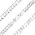 5mm Charm Link .925 Italy Sterling Silver Double-Cable Italian Chain Bracelet