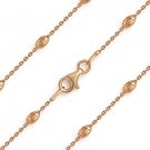3mm Moon Cut & Anchor Link Sterling Silver 14k Rose Gold Italian Chain Necklace
