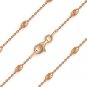 3mm Moon Cut & Anchor Link Sterling Silver 14k Rose Gold Italian Chain Necklace