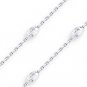 3mm Moon Cut & Anchor Cable Link Italian Chain Necklace in .925 Sterling Silver
