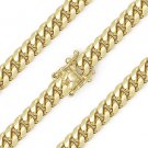 6.4mm Miami Cuban Curb Link Italy Sterling Silver 14k Yellow Gold Chain Bracelet
