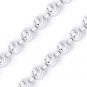 3mm Moon-Cut Ball Bead Link Chain Bracelet Italy .925 Sterling Silver w/ Rhodium