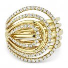 0.78 ct Round Cut Diamond Loop 14k Yellow Gold Right-Hand Fashion Cocktail Ring 0.78 ct Round Cut Diamond Loop 14k Yellow Gold Right-Hand Fashion Cocktail Ring