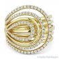 0.78 ct Round Cut Diamond Loop 14k Yellow Gold Right-Hand Fashion Cocktail Ring
